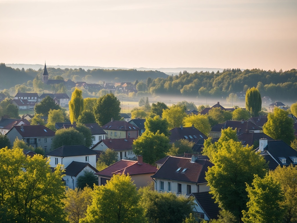 Kwiaty wiśni i czereśni w pełnym rozkwicie na tle błękitnego nieba w Nowej Soli.